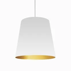 Dainolite Oversized Drum Pendant Light - 1-Light - 26-in X 26-in - White/Gold