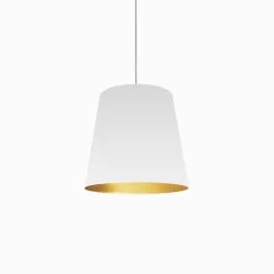 Dainolite Oversized Drum Pendant Light - 1-Light - 20-in X 20-in - White/Gold