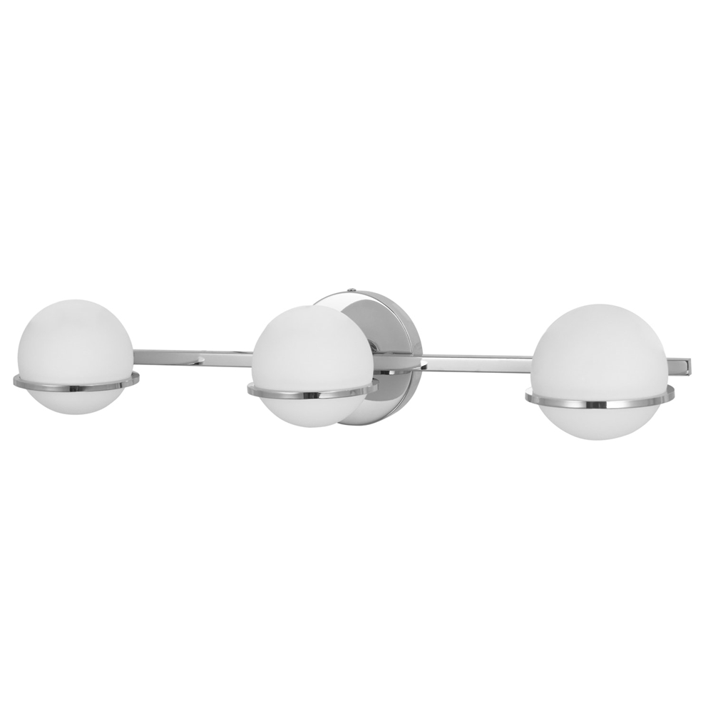 Dainolite Sofia Vanity Light - 3-Light - 23-in - White Glass And Polished Chrome 4 Dainolite Sofia Vanity Light - 3-Light - 23-in - White Glass And Polished Chrome - Image 2