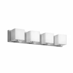 Dainolite Vanity Light - 4-Light - 25.5-in - White Frosted Glass And Polished Chrome