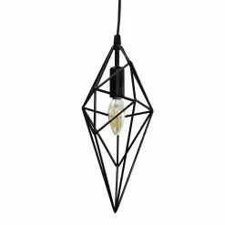 Dainolite Pendant Light - 1-Light - 5-in X 14-in - Black