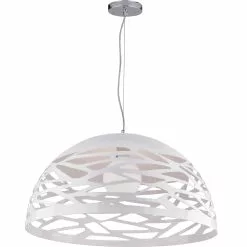 Dainolite Coral Pendant Light - 1-Light - 20-in X 10.75-in - Matte White -Dainolite Sales 330719316 MainImage frCA
