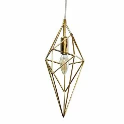 Dainolite Pendant Light - 1-Light - 5-in X 14-in - Aged Brass