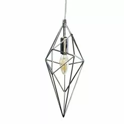 Dainolite Pendant Light - 1-Light - 5-in X 14-in - Polished Chrome