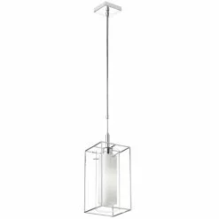 Dainolite Cubo Pendant Light - 1-Light - 6.5-in X 12.5-in - Chrome -Dainolite Sales 330719428 MainImage frCA
