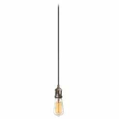 Dainolite Vintage Pendant Light - 1-Light - 2-in X 3-in - Satin Chrome