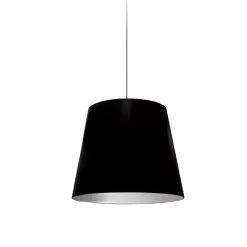 Dainolite Oversized Drum Pendant Light - 1-Light - 14-in X 14-in - Black/Silver