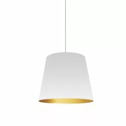 Dainolite Oversized Drum Pendant Light - 1-Light - 14-in X 14-in - White/Gold