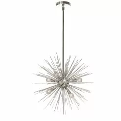 Dainolite Vega Pendant Light - 6-Light - 20-in X 20-in - Silver