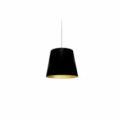 Dainolite Oversized Drum Pendant Light - 1-Light - 8-in X 8-in - Black/Gold