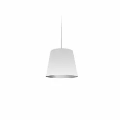 Dainolite Oversized Drum Pendant Light - 1-Light - 8-in X 8-in - White/Silver