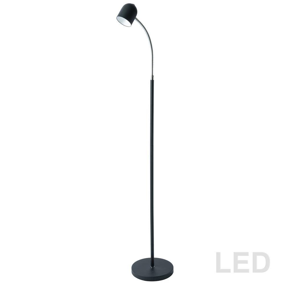 Dainolite Floor Lamp - 1-LED Light - Satin Black 4 Dainolite Floor Lamp - 1-LED Light - Satin Black - Image 2