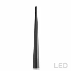 Dainolite Signature Pendant Light - 1-Light - 2.75-in X 36-in - Matte Black