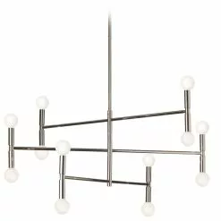 Dainolite Ava Chandelier - 12-Light - 15-in X 31-in - Polished Chrome