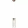 Dainolite Signature Pendant Light - 1-Light - 5-in X 15-in - Oil Brushed Bronze/Glass