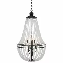 Dainolite Dawson Chandelier - 6-Light - 38-in - Matte Black