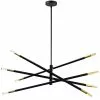 Dainolite Wand Pendant Light - 8-Light - 35.5-in X 8-in - Matte Black/Aged Brass 1 Dainolite Wand Pendant Light - 8-Light - 35.5-in X 8-in - Matte Black/Aged Brass -Dainolite Sales 330730482 MainImage 001