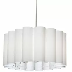 Dainolite Sandra Pendant Light - 4-Light - 24-in X 12-in - Polished Chrome/White