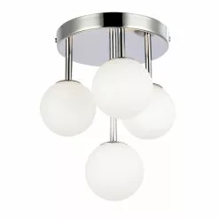 Dainolite Megallan Flush-Mount Light - 4-Light - 10.6-in X 11.6-in - Polished Chrome