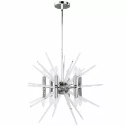 Dainolite Vela Chandelier - 12-Light - 24.4-in - Polished Chrome