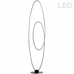 Dainolite Phoenix Floor Lamp - 1-Light - 60-in - Matte Black