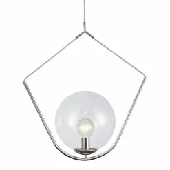 Dainolite Orion Pendant Light - 1-Light - 24-in X 29-in - Polished Chrome