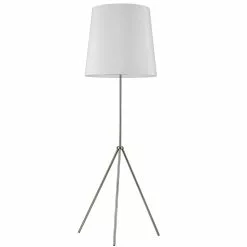 Dainolite Tripod Floor Lamp - 1-Light - 72-in - Satin Chrome