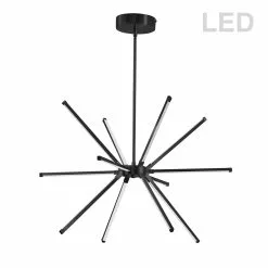 Dainolite Array Chandelier - 12-Light - 13.25-in - Matte Black