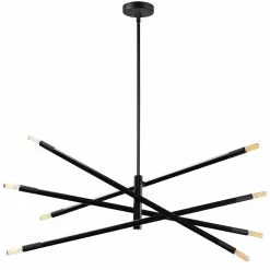 Dainolite Wand Pendant Light - 8-Light - 35.5-in X 8-in - Matte Black