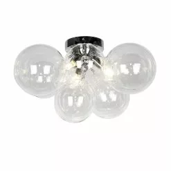 Dainolite Comet Flush-Mount Light - 3-Light - 14.2-in X 11.6-in - Clear Glass