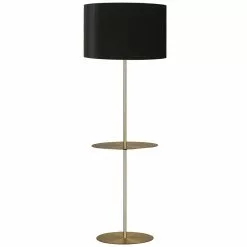 Dainolite Tablero Floor Lamp - 1-Light - 64-in - Aged Brass/Black