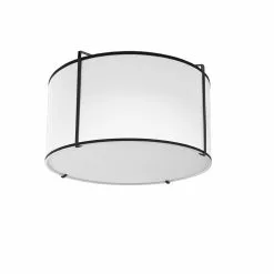Dainolite Trapazoid Flush-Mount Light - 2-Light - 12-in X 8-in - White And Black