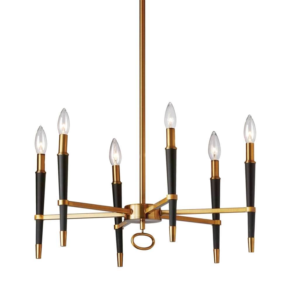 Dainolite Langford Chandelier - 6-Light - 12-in - Vintage Bronze And Matte Black 3 Dainolite Langford Chandelier - 6-Light - 12-in - Vintage Bronze And Matte Black