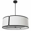 Dainolite Notched Drum Pendant Light - 3-Light - 24-in X 8-in - Matte Black -Dainolite Sales 330730813 MainImage 001