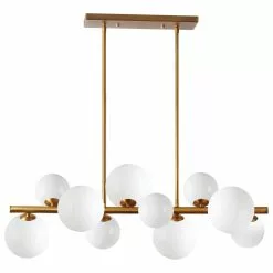 Dainolite Glasgow Pendant Light - 10-Light - 31-in X 11-in - Vintage Bronze/White