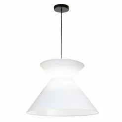 Dainolite Patricia Pendant Light - 1-Light - 18-in X 11.5-in - Black And White