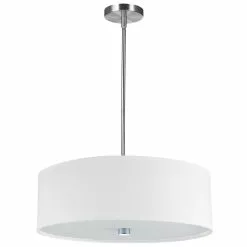 Dainolite Everly Pendant Light - 4-Light - 20-in X 5-in - Polished Chrome/White