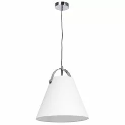Dainolite Emperor Pendant Light - 1-Light - 13-in X 11-in - Polished Chrome/White