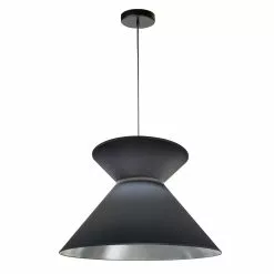 Dainolite Patricia Pendant Light - 1-Light - 18-in X 11.5-in - Black And Silver