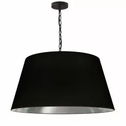 Dainolite Brynn Pendant Light - 1-Light - 26-in X 13-in - Black And Silver