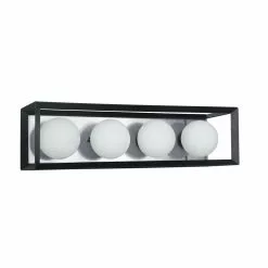 Dainolite Signature Vanity Light - 4-Light - 21.25-in - Black And Polished Chrome
