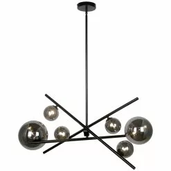 Dainolite Pamela Pendant Light - 6-Light - 27-in X 14-in - Matte Black