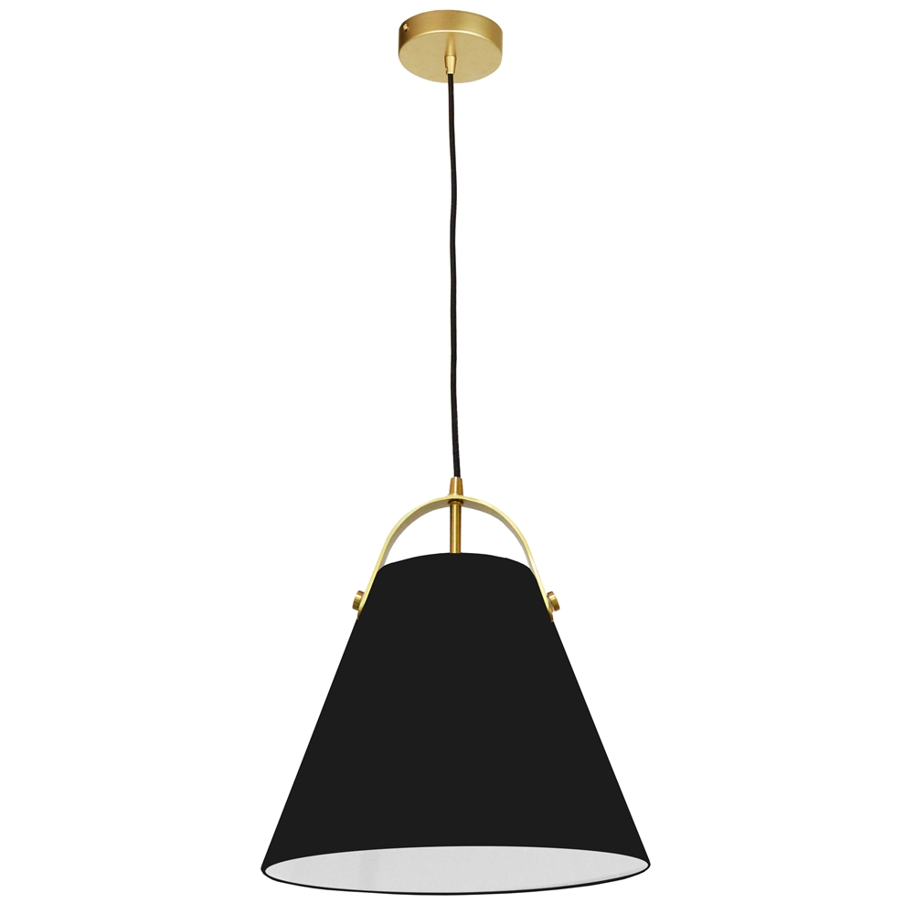 Dainolite Emperor Pendant Light - 1-Light - 13-in X 11-in - Aged Brass/Black 3 Dainolite Emperor Pendant Light - 1-Light - 13-in X 11-in - Aged Brass/Black