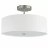 Dainolite Semi-Flush Mount Light - 3-Light - 12.25-in - Satin Chrome With White Shade -Dainolite Sales 330733743 MainImage 001