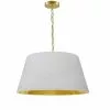 Dainolite Brynn Pendant Light - 1-Light - 20-in X 10-in - Aged Brass/White And Gold