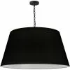 Dainolite Brynn Pendant Light - 1-Light - 32-in X 16-in - Black/White And Silver