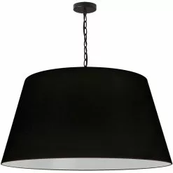 Dainolite Brynn Pendant Light - 1-Light - 32-in X 16-in - Black/White And Silver