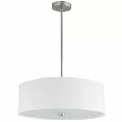 Dainolite Everly Pendant Light - 4-Light - 20-in X 5-in - Satin Chrome/White