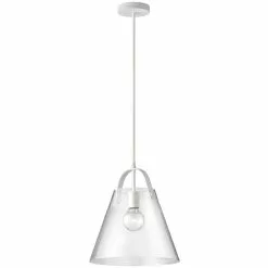 Dainolite Signature Pendant Light - 1-Light - 12.75-in X 14-in - White