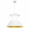 Dainolite Patricia Pendant Light - 1-Light - 18-in X 11.5-in - White And Gold
